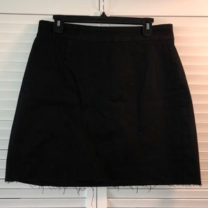 Black Jean Mini Skirt